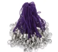 Purple mobile phone lanyard cord with silver lobster clasp DIY craft accessories sku - Purple