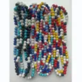 10mm colorful AB clay disco ball beaded elastic necklace and bracelet jewelry set - Random Color / Necklace Approx. 21.25 Inches (Approx. 54cm, Approx. 56 Beads)
