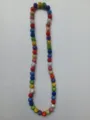 Handmade 12mm colorful Shamballa clay crystal bead necklace with elastic cord variant - Multicolor Mixed