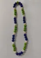 12mm Shamballa bead elastic necklace in blue green and white rhinestones - 171 / Approx. 44 Beads, Approx. 51cm (20 Inches)