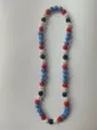Patriotic red white and blue rhinestone disco ball bead Shamballa necklace variant - 176 / Approx. 44 Beads, Approx. 51cm (20 Inches)