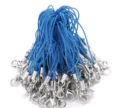 DIY blue phone straps with silver lobster clasps, bulk mobile charms and doll hanging ropes. - Blue