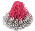 Pink mobile phone lanyards with silver lobster clasps, DIY craft accessories sets. - Pink