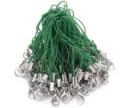 Green DIY phone lanyards with silver lobster clasps, metal tube bulk pack for charm making. - Green