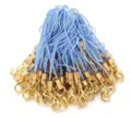 DIY phone lanyard straps bulk set with gold lobster clasps and light blue woven cords for crafts. - Light Blue