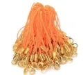 Orange phone lanyards bulk with gold lobster clasps and metal tubes for DIY jewelry making accessories - Orange