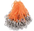 Colorful phone lanyards with silver lobster clasps, DIY accessories, bulk pack of straps. - Orange
