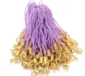 Colorful phone lanyards with gold lobster clasps and metal tubes for DIY accessories crafting. - Purple