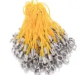 DIY lanyard straps with lobster clasps and metal tubes, colorful phone charm cords bulk. - Yellow