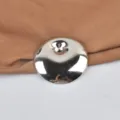 Polished stainless steel round spring eye brooch pin for fashion garment accessories. - Steel