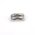 Elegant C-shaped textured brooch in a polished metallic silver finish for women - Silver