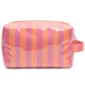 Large capacity PVC makeup bag with pink and orange stripes for travel and storage - Orange-Red Stripes / 20*10*12.5cm