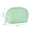 Mint green quilted PU leather makeup bag with size markings for travel and storage - Light Green