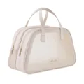 Large capacity cream-colored dry and wet separation travel toiletry bag with double layers - Apricot Large