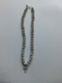 Sparkling silver Shamballa bead necklace with rhinestone cross pendant hip hop jewelry - Cross Pendant Style / Color Matched Bracelet (Approx 19cm, ~20 Beads, Elastic Line, No Clasp) / Silver White