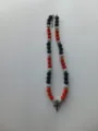 Handmade hip hop baseball necklace with red black and silver shamballa beads - Cross Pendant Style / Color Matched Bracelet (Approx 19cm, ~20 Beads, Elastic Line, No Clasp) / Red Black Silver