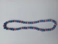12mm Shamballa clay disco ball rhinestone necklace in pink and blue alternating colors - Pink Blue
