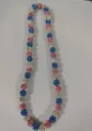 Sparkling 12mm Shamballa disco ball bead necklace in pink blue and silver - 160 / Approx. 44 Beads, Approx. 51cm (20 Inches)