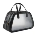 Large capacity double layer travel wash bag with clear panel and wet dry separation - Black Large