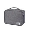 Sacoche de rangement grise pour câbles et batteries avec une poignée de transport - Grand Couche Unique / Gris