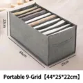 Portable 9-compartment non-woven clothes organizer in grey 44x25x22cm - Gray Handle 9-Grid / 44*25*22cm