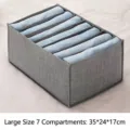 Grey large 7-grid foldable fabric clothes organizer box for drawer storage of jeans - Gray Large 7-Grid / 35*24*17cm