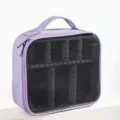 Professioneller lavendelfarbener Make-up-Koffer mit verstellbaren Trennwänden - 25x9x23cm / Hellviolett