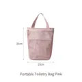 Large capacity portable pink mesh toiletry wash bag with top handle, size 23x26cm - 23*6.5*26cm / Pink