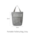 Portable grey mesh toiletry bag with handle and zipper closure, size 26x23cm - 23*6.5*26cm / Gray