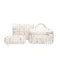 3-teiliges gestepptes Blumen-Kosmetiktaschen-Set mit niedlichen Bär- und Hasenmustern - L / Süßer Hase