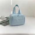 Große tragbare Reise-Kosmetiktasche in Hellblau mit Steppmuster zur Aufbewahrung - 31*19.5*21cm / Himmelblau