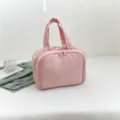 Große rosa gesteppte Kosmetiktasche Reise-Handtasche mit Tragegriff und Reißverschluss - 31*19.5*21cm / Rosa