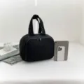 Große schwarze Reise-Kosmetik-Tasche mit Doppelreißverschlussfächern und Griffen - 31*19.5*21cm / Schwarz
