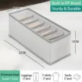 Gray 7-grid mesh wardrobe clothes organizer box for leggings and t-shirts 32x12cm - 7 Grids Small (With PP Board) / 32x12x12cm / Gray