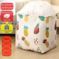 100L large capacity drawstring storage bag with pineapple print for quilt and clothes - Pineapple Print