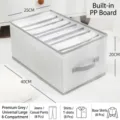Premium grey 8-compartment clothes organizer for jeans and shirts, 40x25x20cm size - 8 Grids Large (With PP Board) / 40x25x20cm / Gray