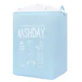 Light blue large fabric laundry hamper with drawstring closure and washday print - Light Blue / 75 liters 41*58*32cm