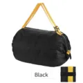 Bolsa de compras plegable negra de gran capacidad con asas amarillas para comida. - Negro (Correa Amarilla)