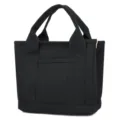 Classic minimalist black canvas tote bag for daily commute and lunch box storage - Handbag Style / Black / S