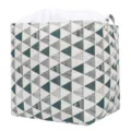 Large jumbo fabric storage bag with blue geometric triangle pattern and white drawstring - Blue Triangle / 100 liters 50*50*40cm