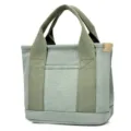 Minimalist Japanese style large capacity canvas tote bag in sage green for daily commute - Handbag Style / Green / S