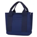 Durable navy blue Japanese style canvas tote bag for daily commuting and lunch bento - Handbag Style / Dark Blue / S