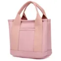 Minimalist pink Japanese style canvas tote bag for women daily commute and lunch - Handbag Style / Pink / S