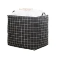 Durable large black and white grid canvas storage bag with secure drawstring closure - Black Check / 75 liters 41*58*32cm
