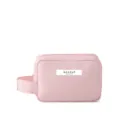 Pink large capacity travel makeup bag with handheld strap and Makeup Beauty label - S / Light Pink