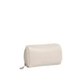 Cream quilted PU leather makeup bag with waterproof large capacity storage - Octagonal Style / 16x10x4cm / Off White