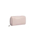 Elegant soft pink quilted PU leather makeup pouch storage bag with heart zipper pull - Octagonal Style / 16x10x4cm / Pink