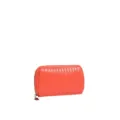 Coral orange quilted PU leather cosmetic bag featuring a large waterproof storage capacity - Octagonal Style (Cake Bag) / 16x4x10cm / Orange