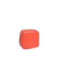 Compact orange quilted PU leather cosmetic storage pouch with secure zipper closure - Small Square / 12x5x12cm / Orange