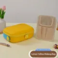 Lemon yellow EVA cosmetic bag travel storage case with makeup brush board - With Makeup Brush Plate / Lemon Yellow